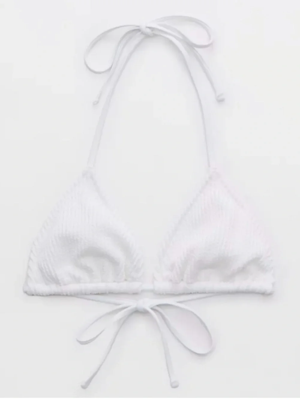 Aerie Triangle Crinkle String Tie Bikini Top
